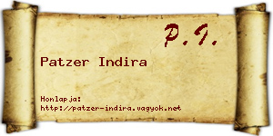 Patzer Indira névjegykártya